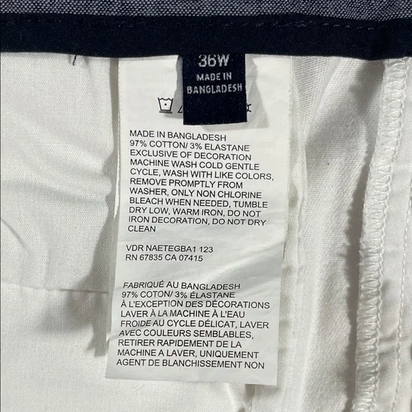 Nautica mens white NauticaFlex Classic flat front 6" chino shorts - size 36 - Picture 8 of 12